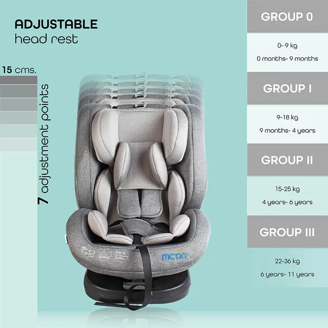 MOON - Rover Baby Car seat Group_0+_I_II_III - Grey (4)